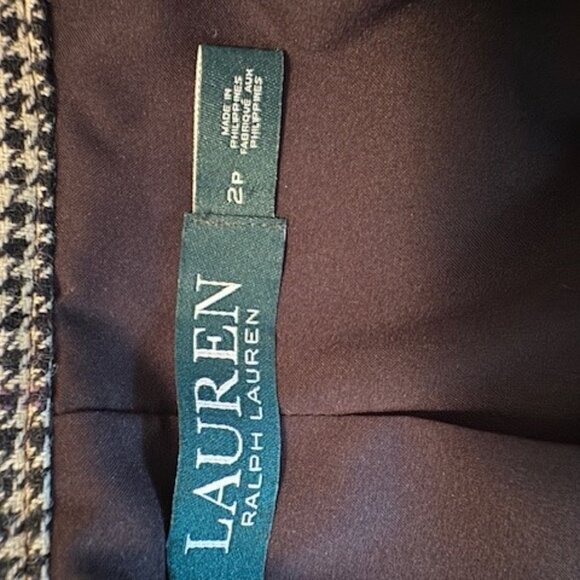 Ralph Lauren Houndstooth Peplum Wool Blend Jacket 2P EUC - Picture 4 of 7